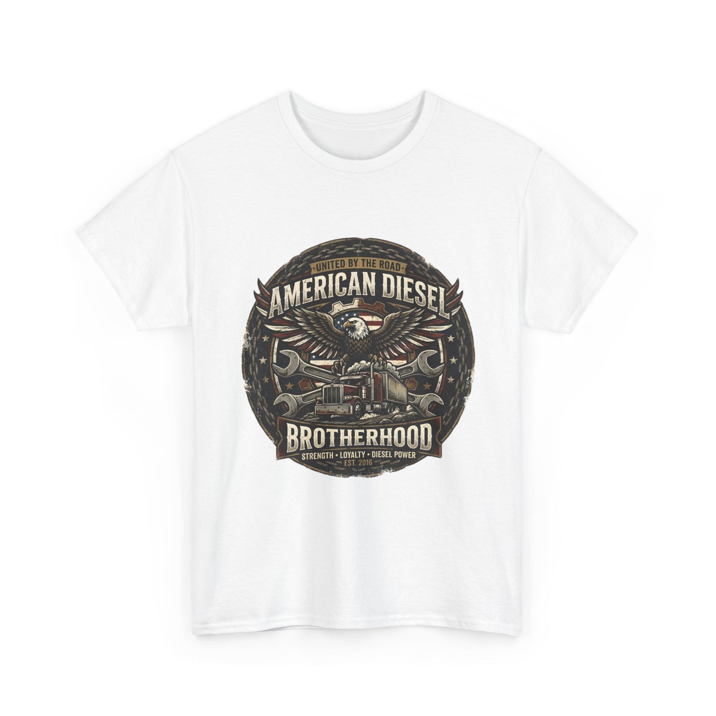 American Diesel Brotherhood T‑Shirt — Vintage Engine Mechanics Tee