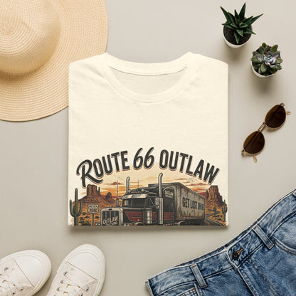 Route 66 Outlaw Trucker T-Shirt — Vintage Road Trip Tee