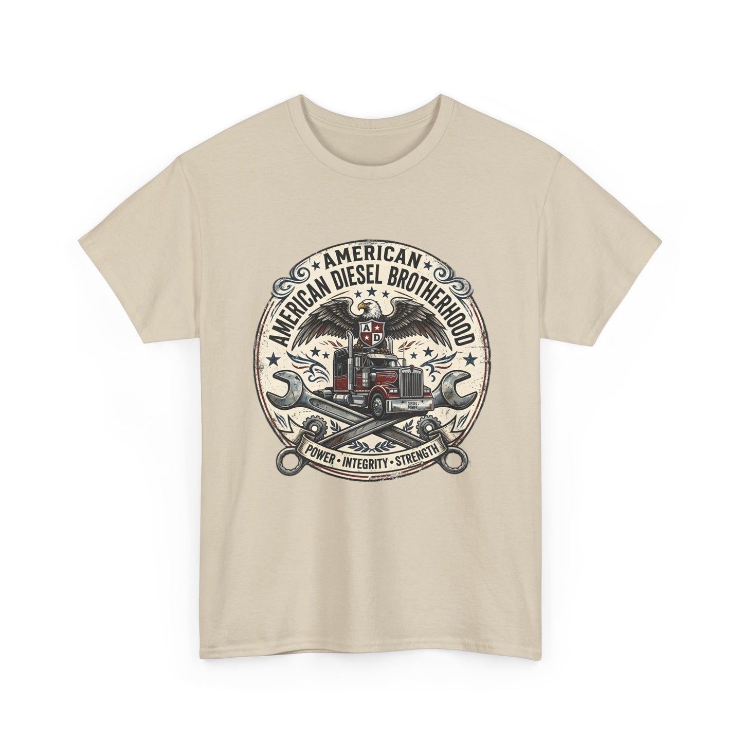 American Diesel Brotherhood T-Shirt — Vintage Trucker Mechanics Tee