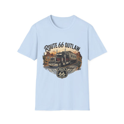 Route 66 Outlaw Trucker T-Shirt — Vintage Road Trip Tee
