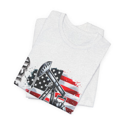 Oilfield USA Flag T-Shirt – American Oil Rig Graphic Tee