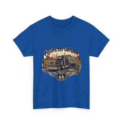 Route 66 Outlaw Trucker T‑Shirt — Vintage Route 66 Road Trip Tee