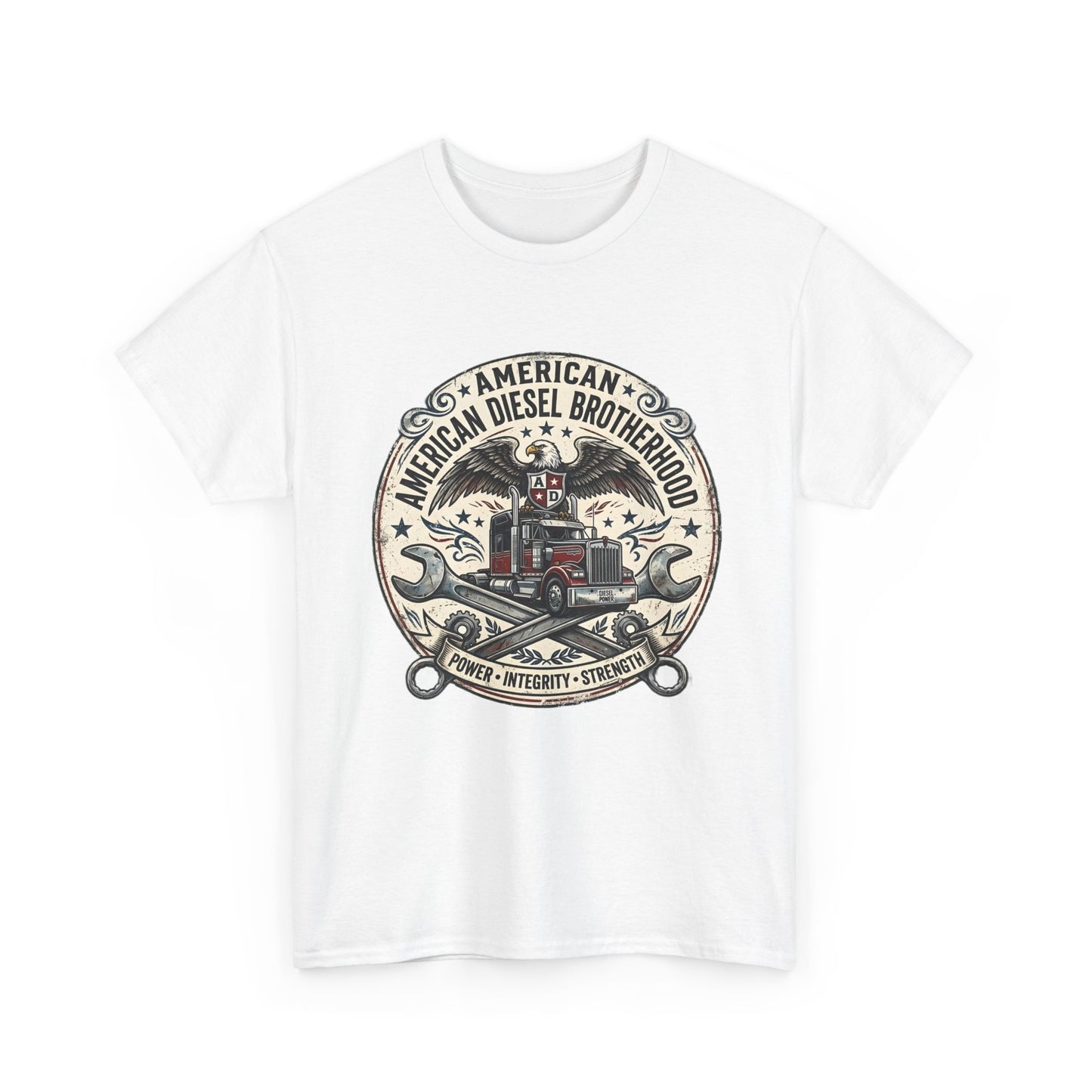 American Diesel Brotherhood T-Shirt — Vintage Trucker Mechanics Tee
