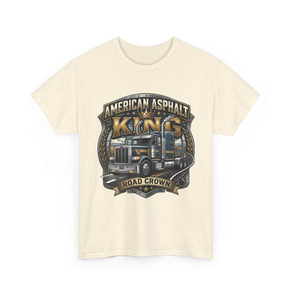 Trucker Tee — "American Asphalt King" Road Crown Semi Truck Graphic Shirt