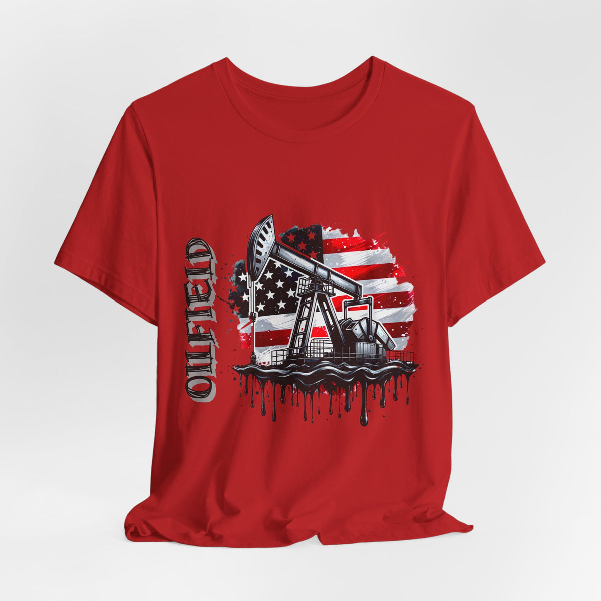 Oilfield USA Flag T-Shirt – American Oil Rig Graphic Tee