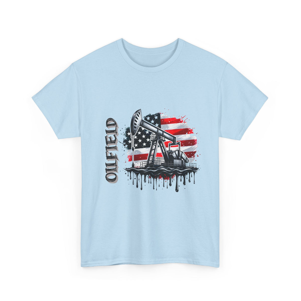 Oilfield USA Flag T-Shirt — American Oil Rig Graphic Tee