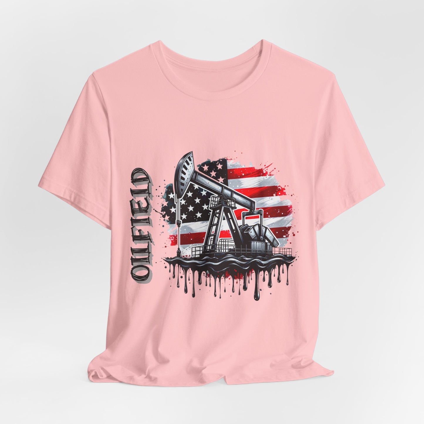 Oilfield USA Flag T-Shirt – American Oil Rig Graphic Tee