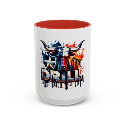 Drill Texas Bull Accent Coffee Mug – Oilfield Patriot 11/15oz