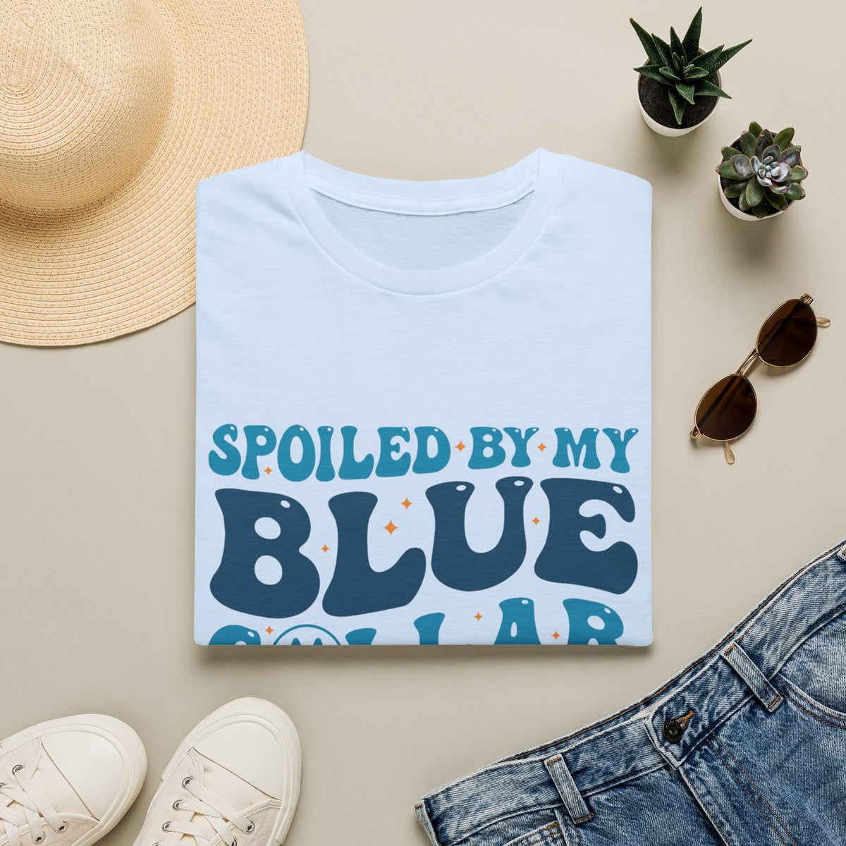 Blue Collar Man T‑Shirt — "Spoiled by My Blue Collar Man" Graphic Tee