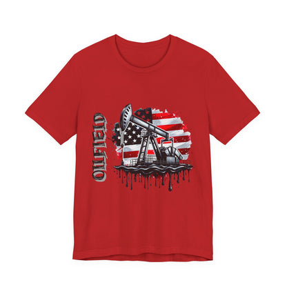 Oilfield USA Flag T-Shirt – American Oil Rig Graphic Tee
