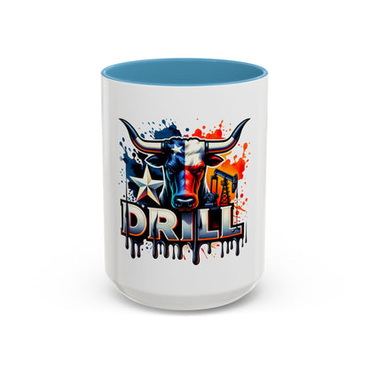 Drill Texas Bull Accent Coffee Mug – Oilfield Patriot 11/15oz
