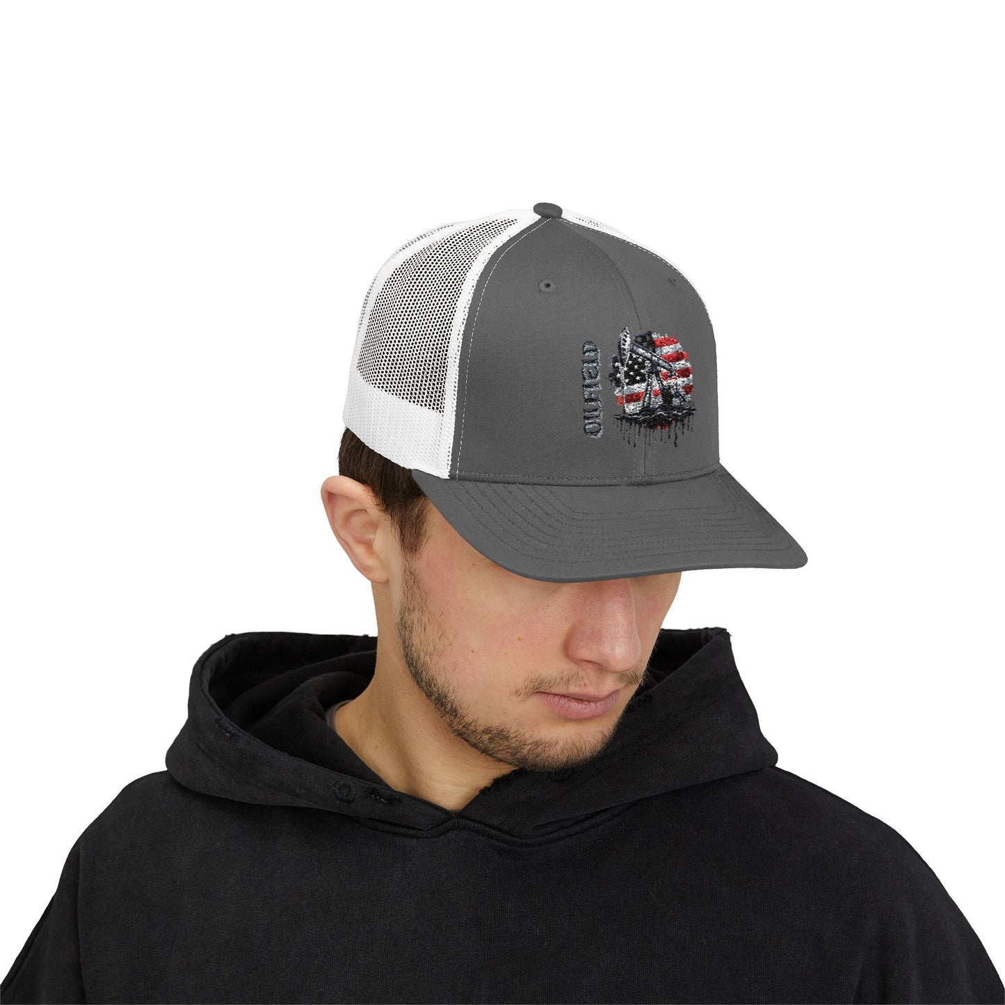 American Flag Firefighter Helmet Snapback Trucker Cap