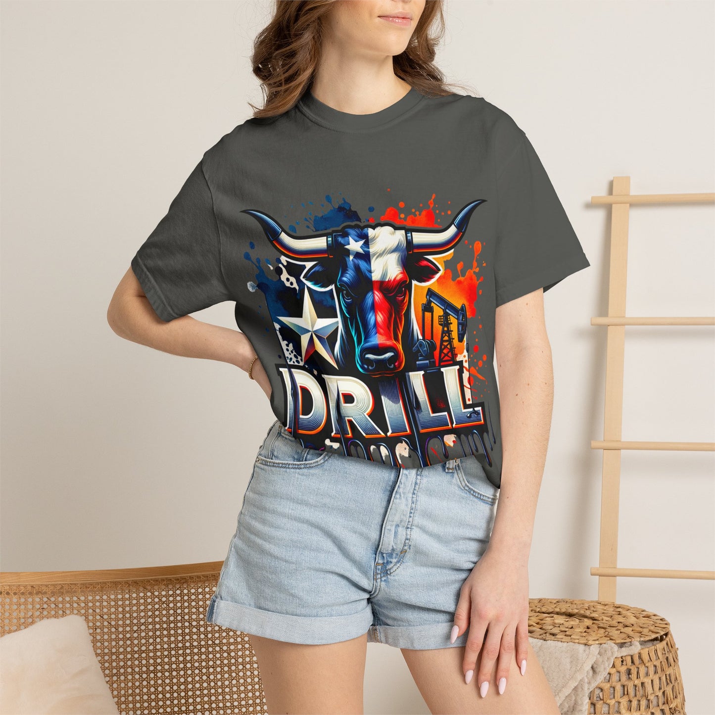 Drill Texas Bull T-Shirt — Patriotic Oilfield Graphic Tee