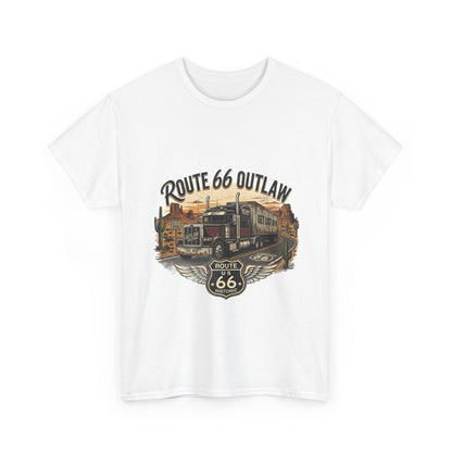 Route 66 Outlaw Trucker T‑Shirt — Vintage Route 66 Road Trip Tee