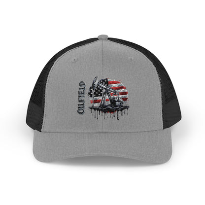 American Flag Firefighter Helmet Snapback Trucker Cap