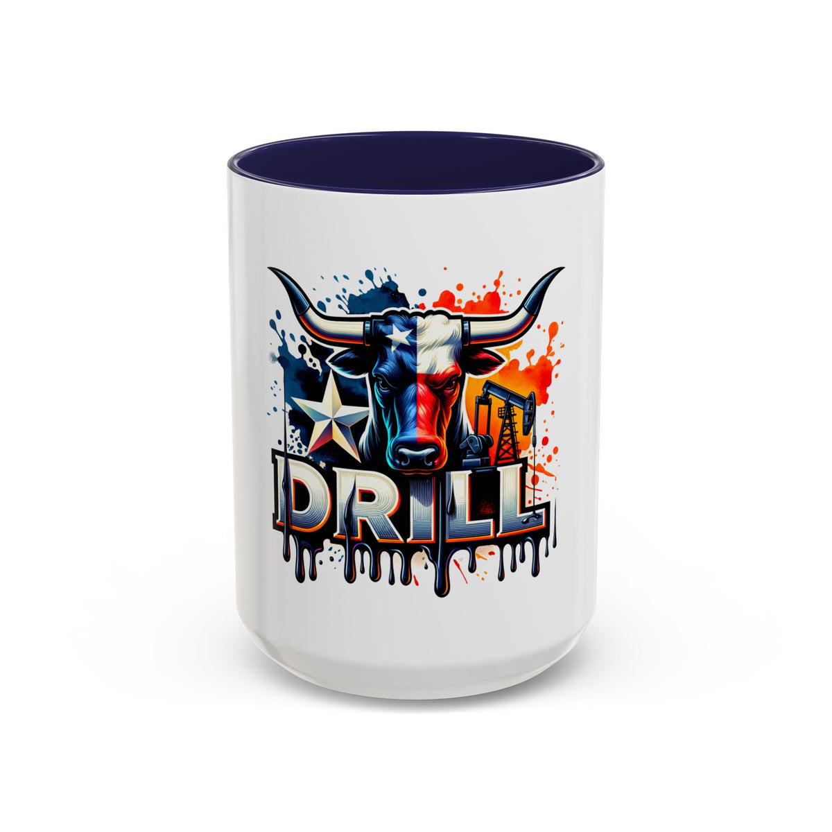 Drill Texas Bull Accent Coffee Mug – Oilfield Patriot 11/15oz