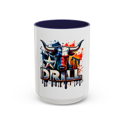 Drill Texas Bull Accent Coffee Mug – Oilfield Patriot 11/15oz