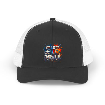 Retro Trucker Hat — American Drill Team Flag Design