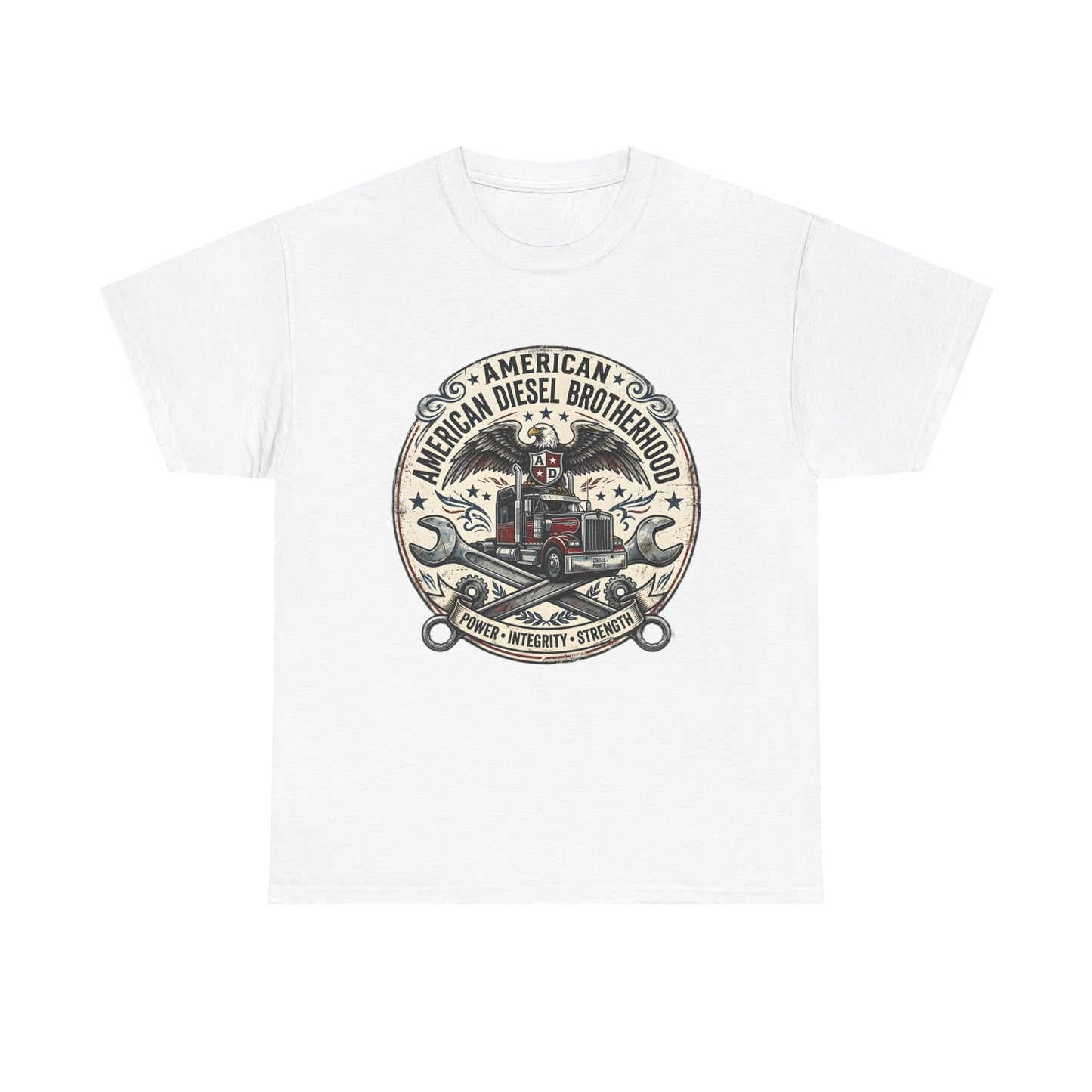 American Diesel Brotherhood T-Shirt — Vintage Trucker Mechanics Tee