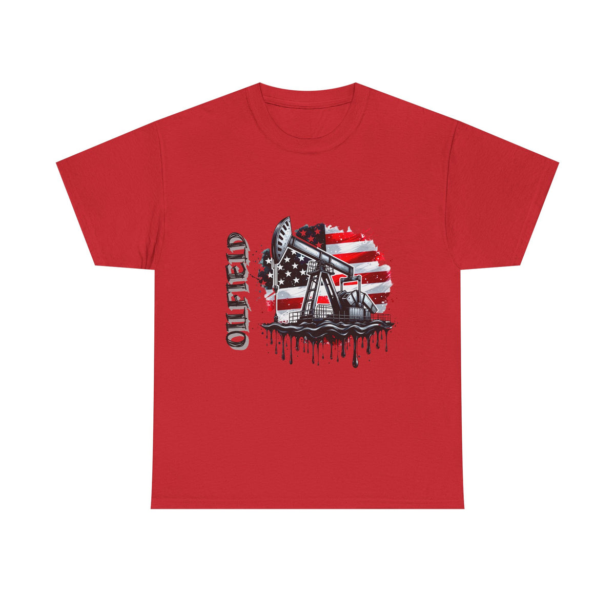 Oilfield USA Flag T-Shirt — American Oil Rig Graphic Tee