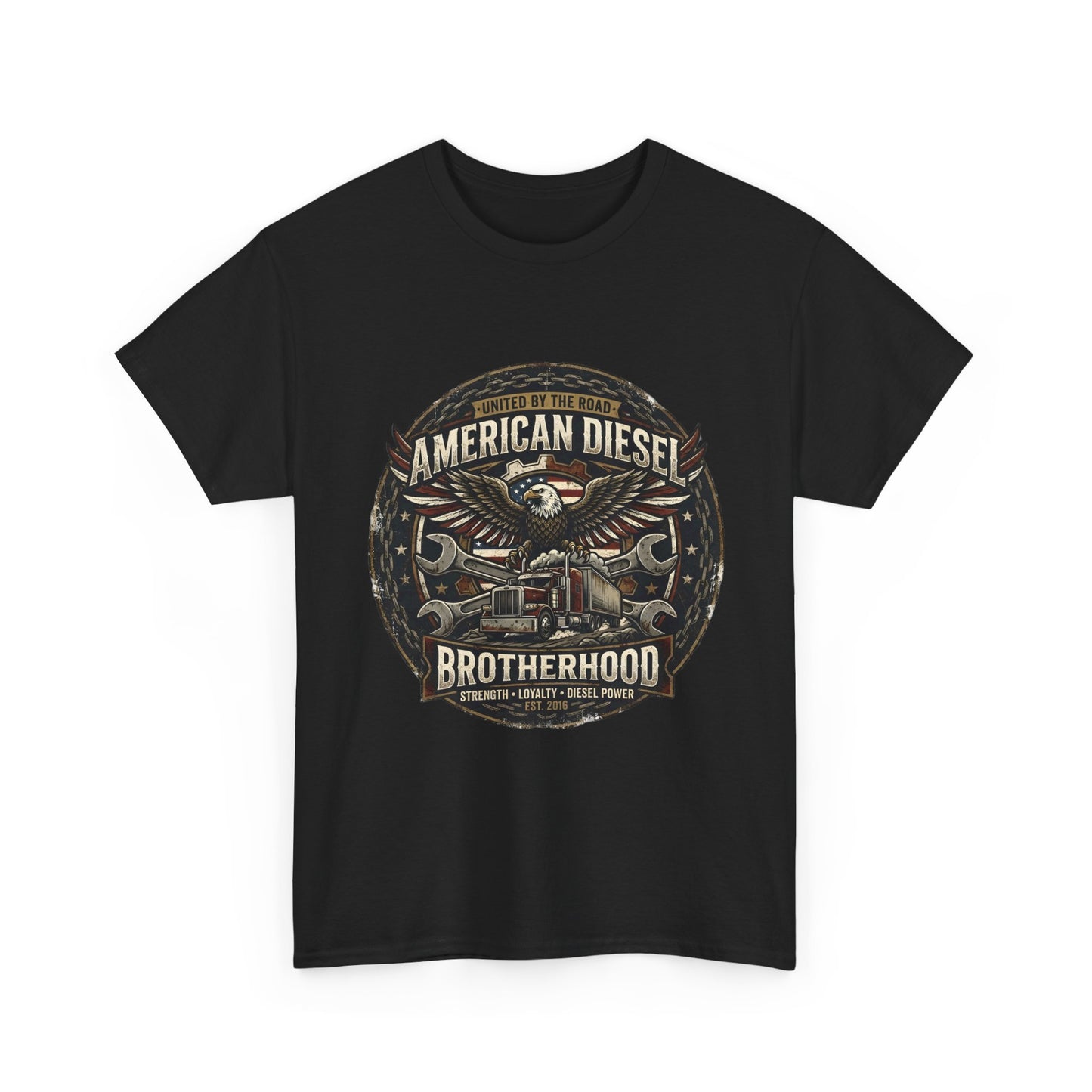 American Diesel Brotherhood T‑Shirt — Vintage Engine Mechanics Tee