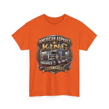 Trucker Tee — "American Asphalt King" Road Crown Semi Truck Graphic Shirt