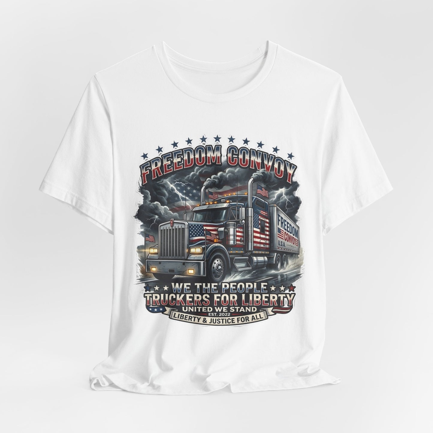 Patriotic Big Rig T-Shirt — "Freedom Convoy: We the People" Graphic Tee