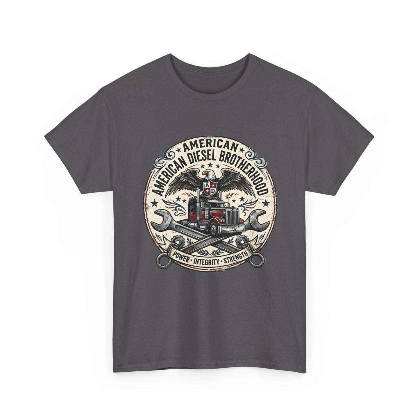 American Diesel Brotherhood T-Shirt — Vintage Trucker Mechanics Tee