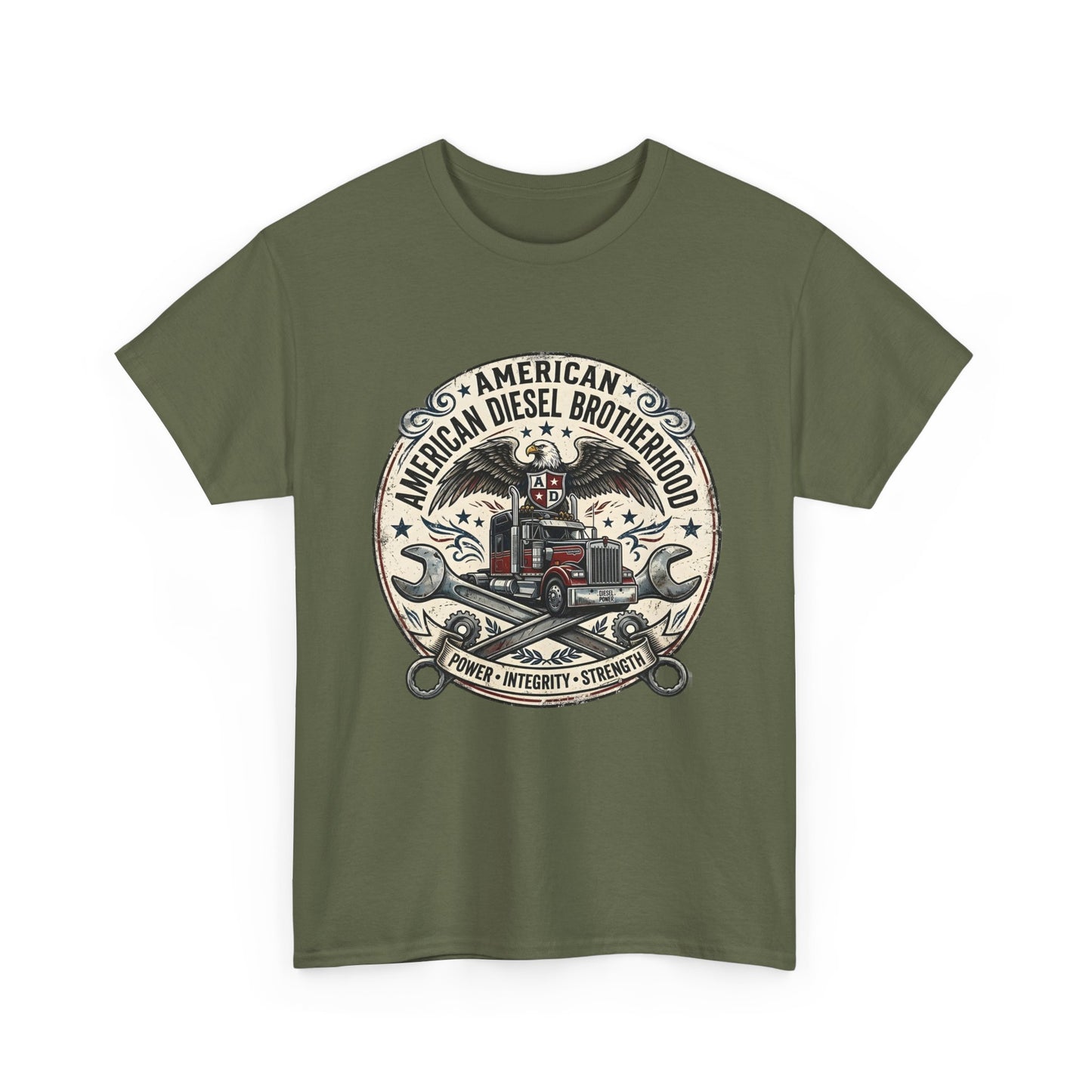 American Diesel Brotherhood T-Shirt — Vintage Trucker Mechanics Tee