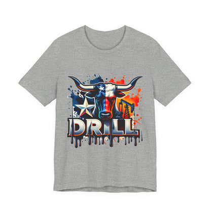 Drill Texas Bull Graphic Tee — American Flag Oilfield Design