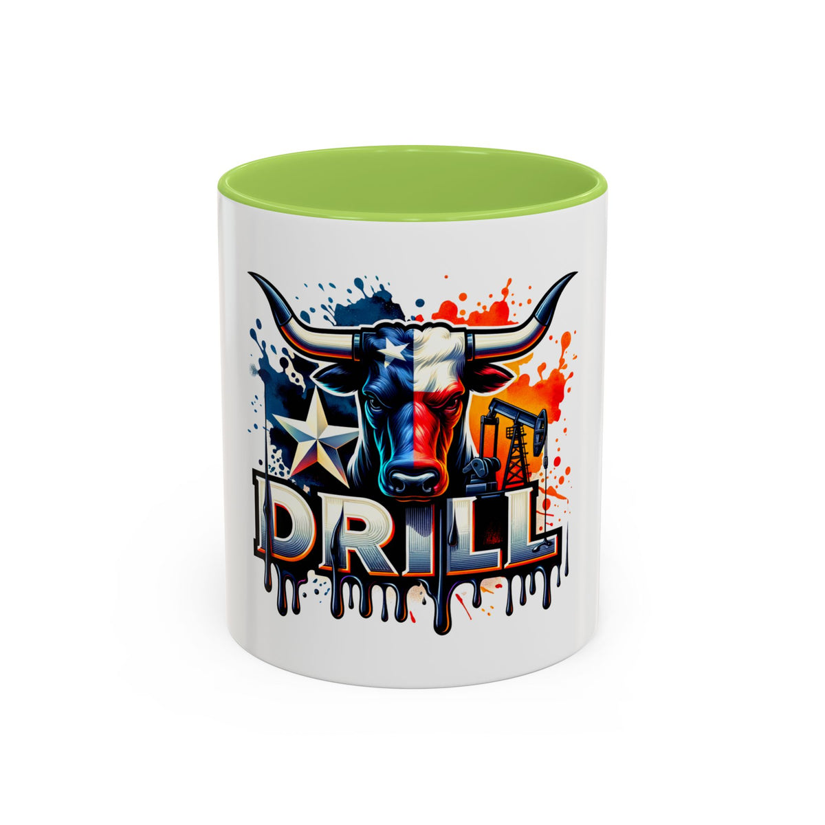 Drill Texas Bull Accent Coffee Mug – Oilfield Patriot 11/15oz