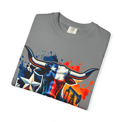 Drill Texas Bull T-Shirt — Patriotic Oilfield Graphic Tee