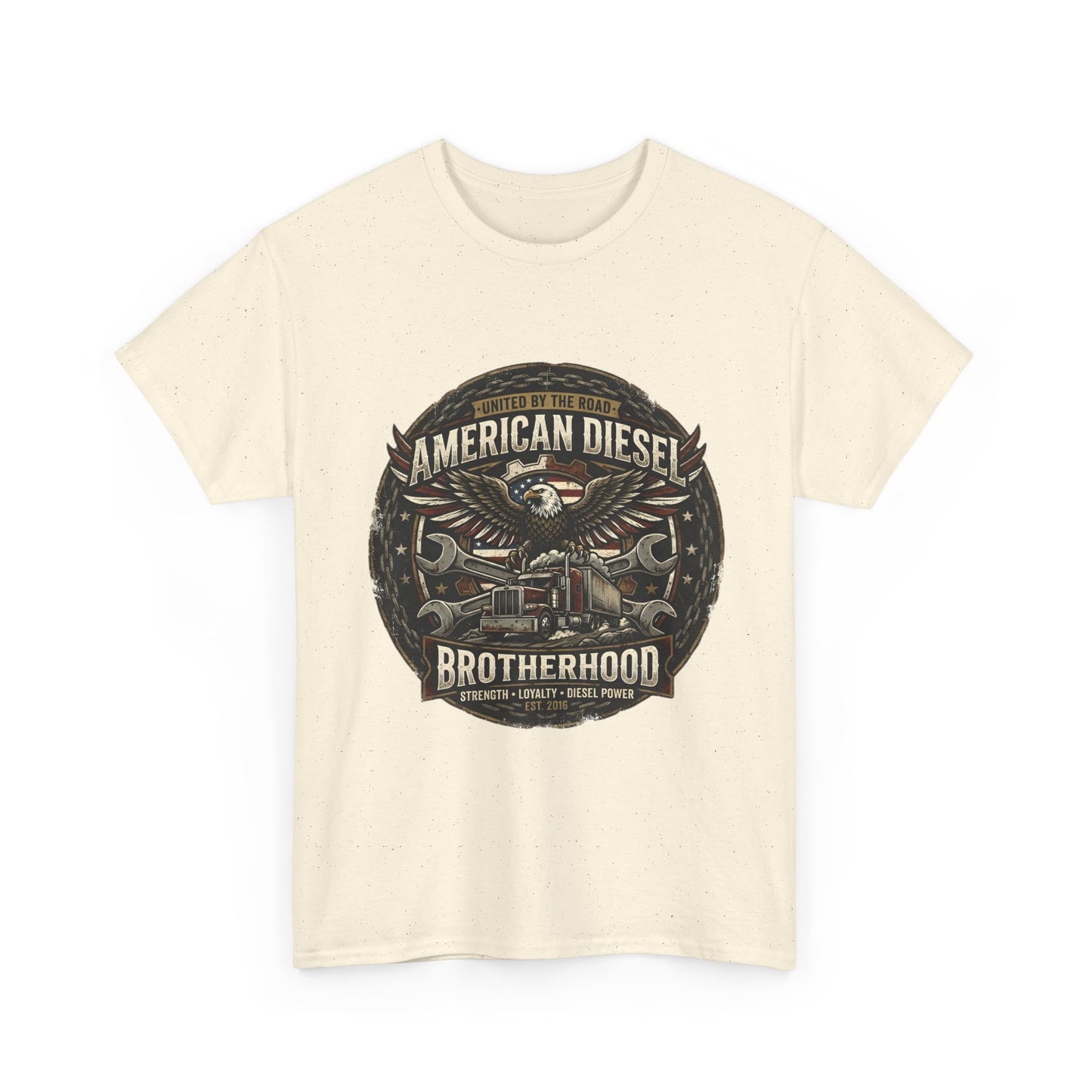 American Diesel Brotherhood T‑Shirt — Vintage Engine Mechanics Tee