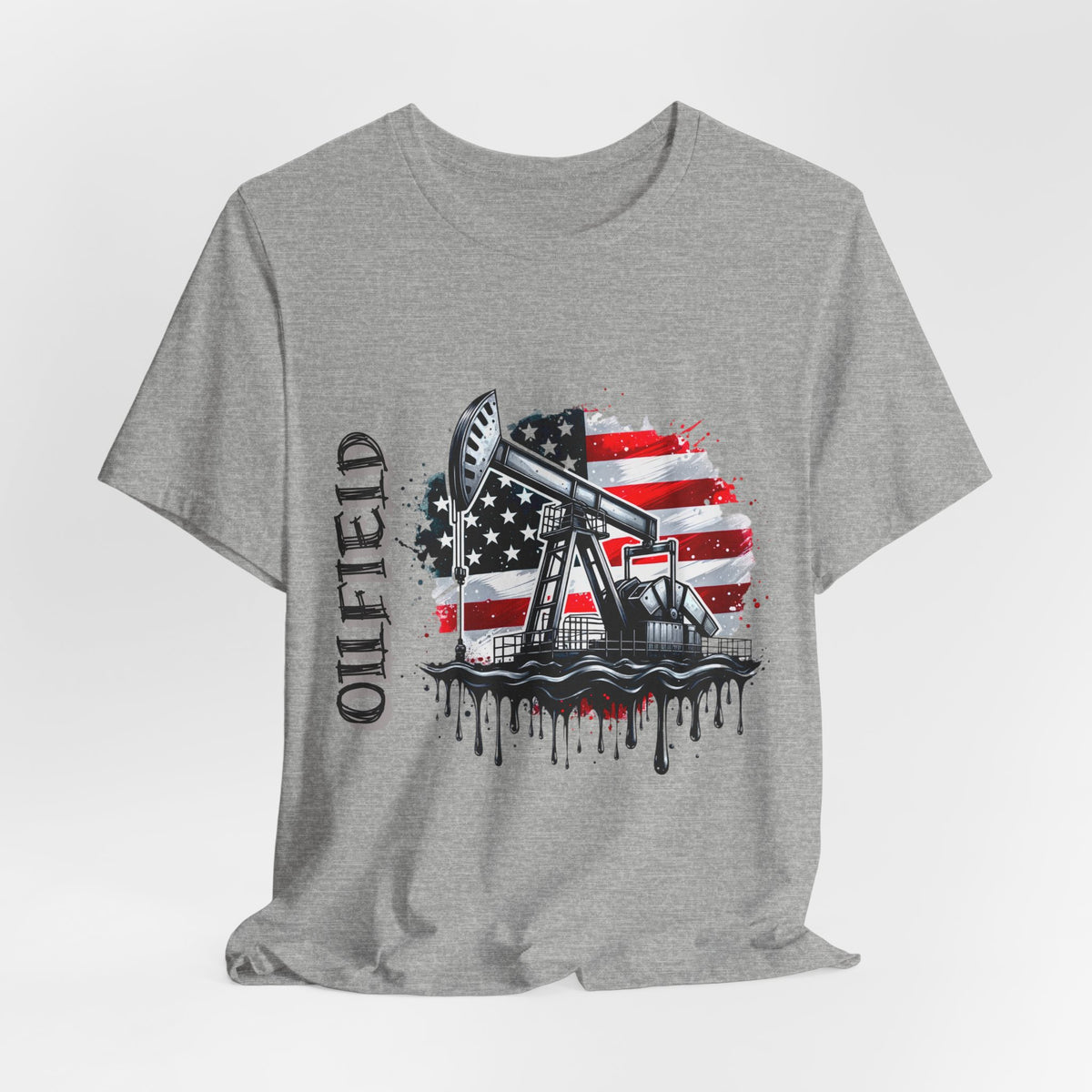 Oilfield USA Flag T-Shirt – American Oil Rig Graphic Tee