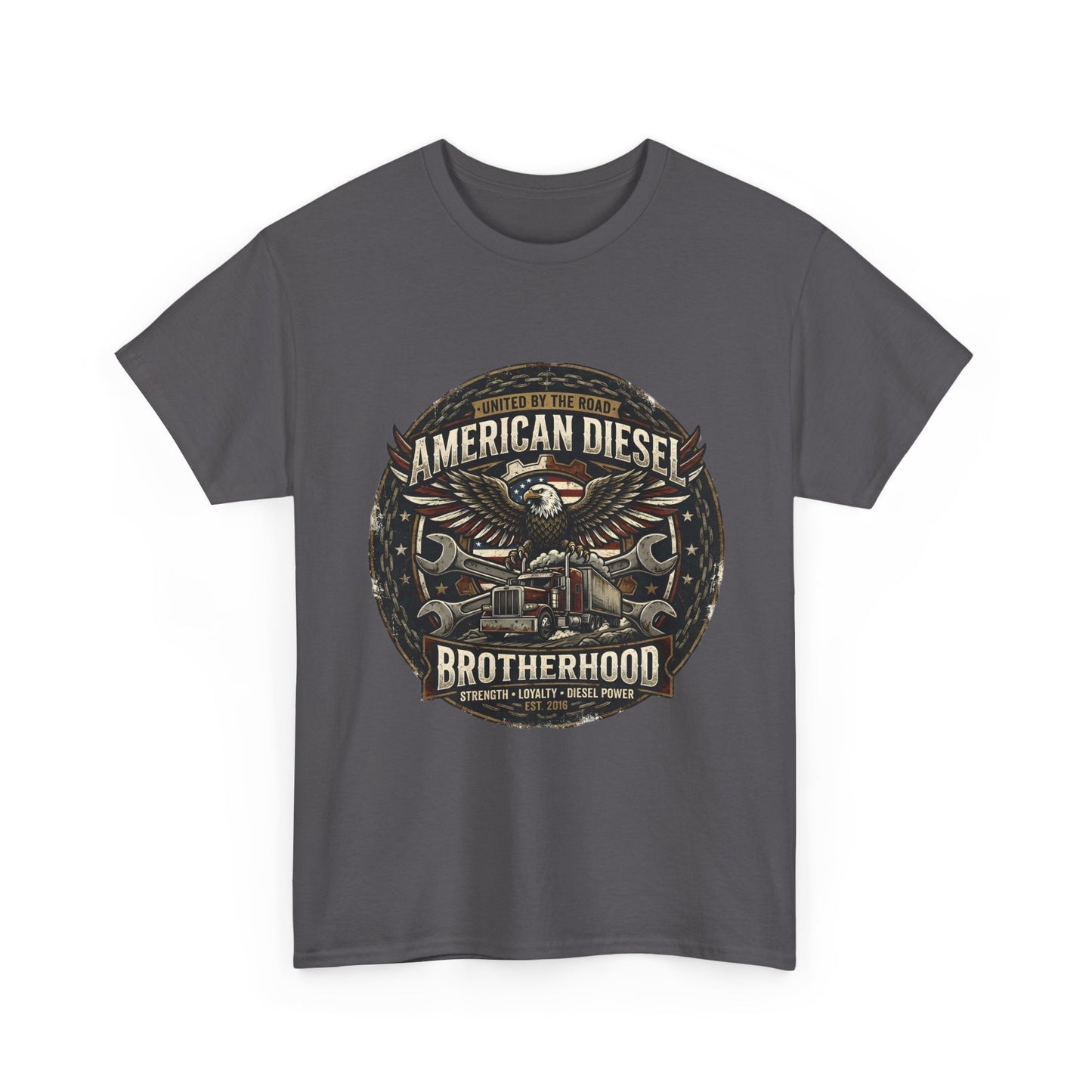 American Diesel Brotherhood T‑Shirt — Vintage Engine Mechanics Tee