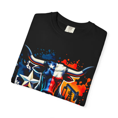 Drill Texas Bull T-Shirt — Patriotic Oilfield Graphic Tee