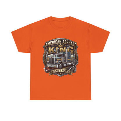 Trucker Tee — "American Asphalt King" Road Crown Semi Truck Graphic Shirt