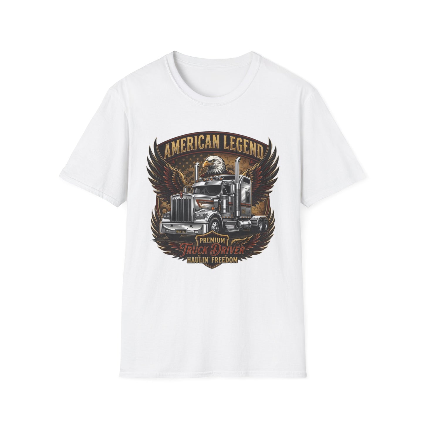 American Legend Trucking T‑Shirt — Eagle & Semi Truck Graphic