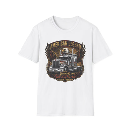 American Legend Trucking T‑Shirt — Eagle & Semi Truck Graphic