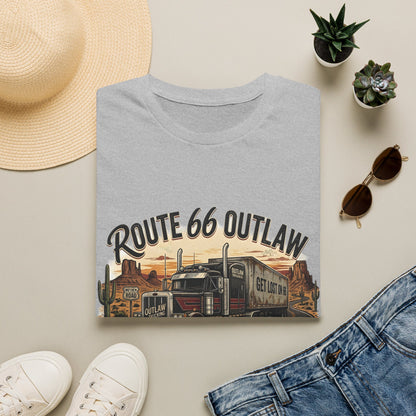 Route 66 Outlaw Trucker T-Shirt — Vintage Road Trip Tee