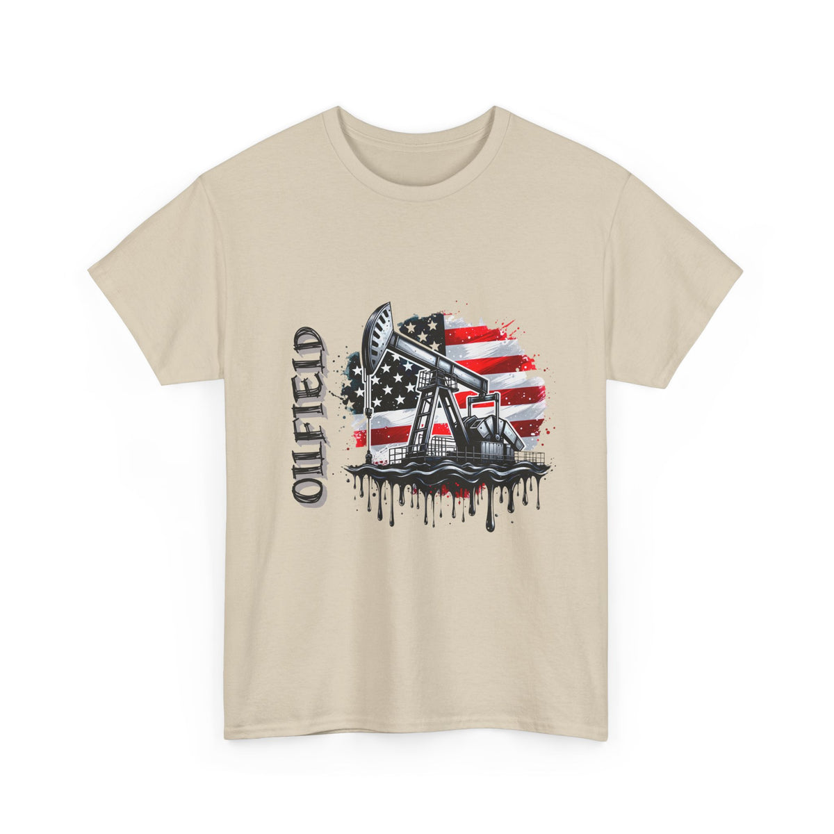 Oilfield USA Flag T-Shirt — American Oil Rig Graphic Tee