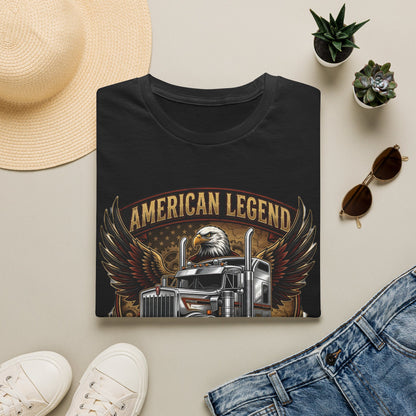 American Legend Trucking T‑Shirt — Eagle & Semi Truck Graphic