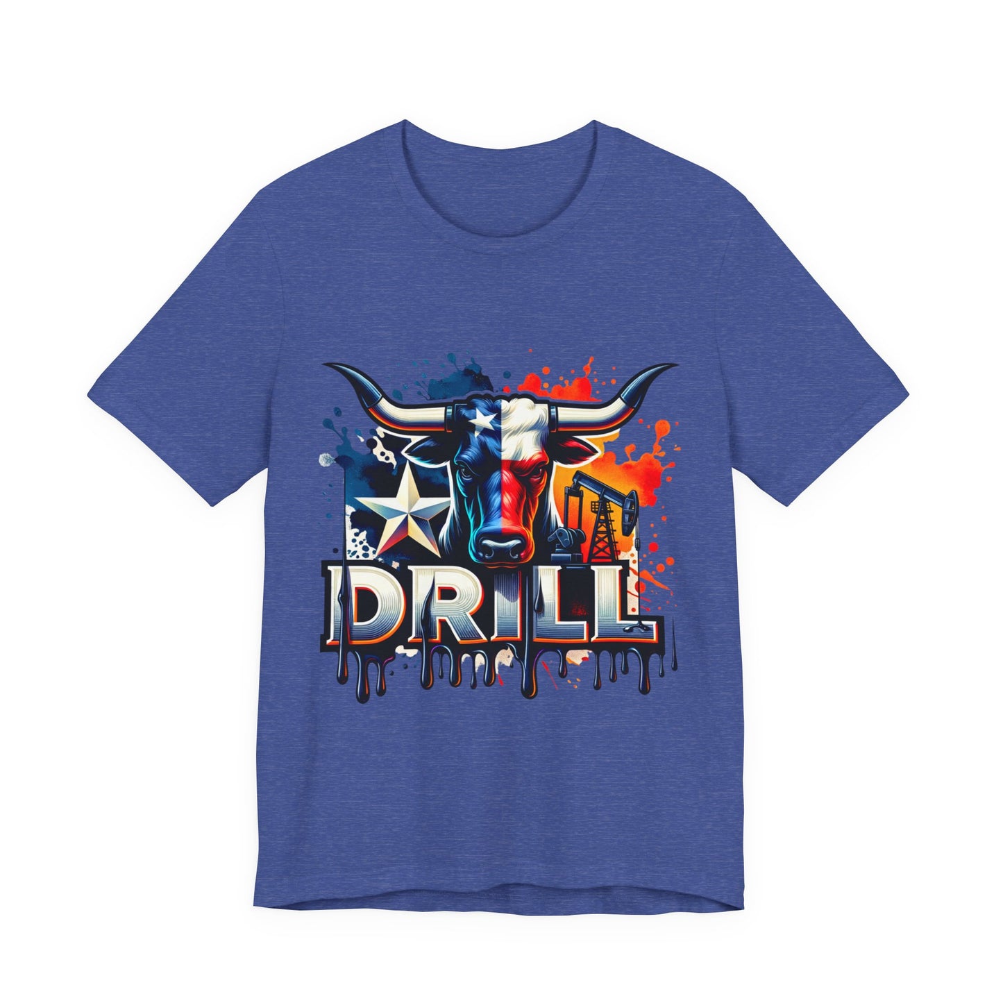 Drill Texas Bull Graphic Tee — American Flag Oilfield Design