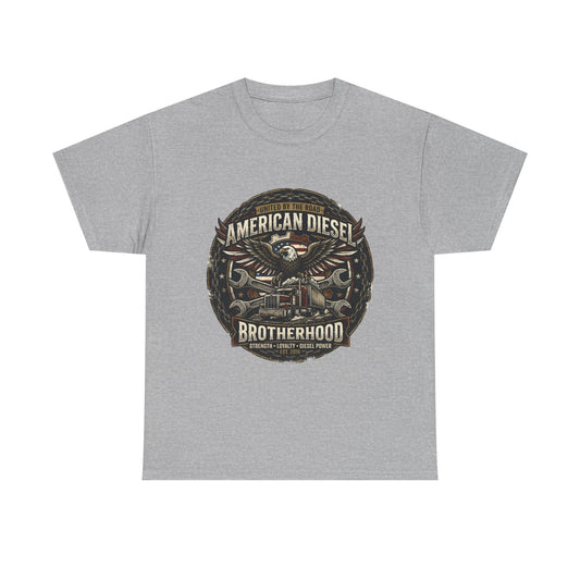American Diesel Brotherhood T‑Shirt — Vintage Engine Mechanics Tee