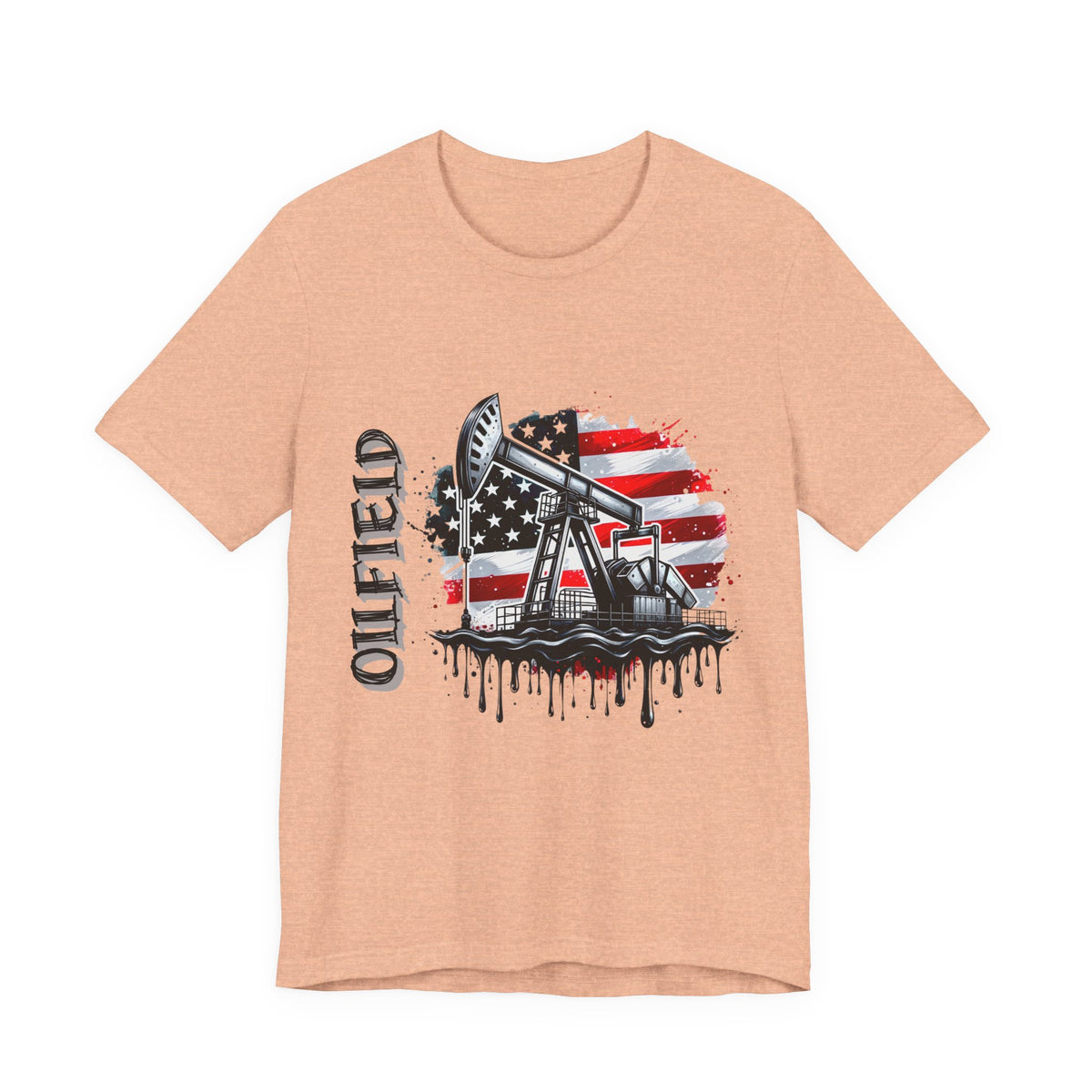 Oilfield USA Flag T-Shirt – American Oil Rig Graphic Tee