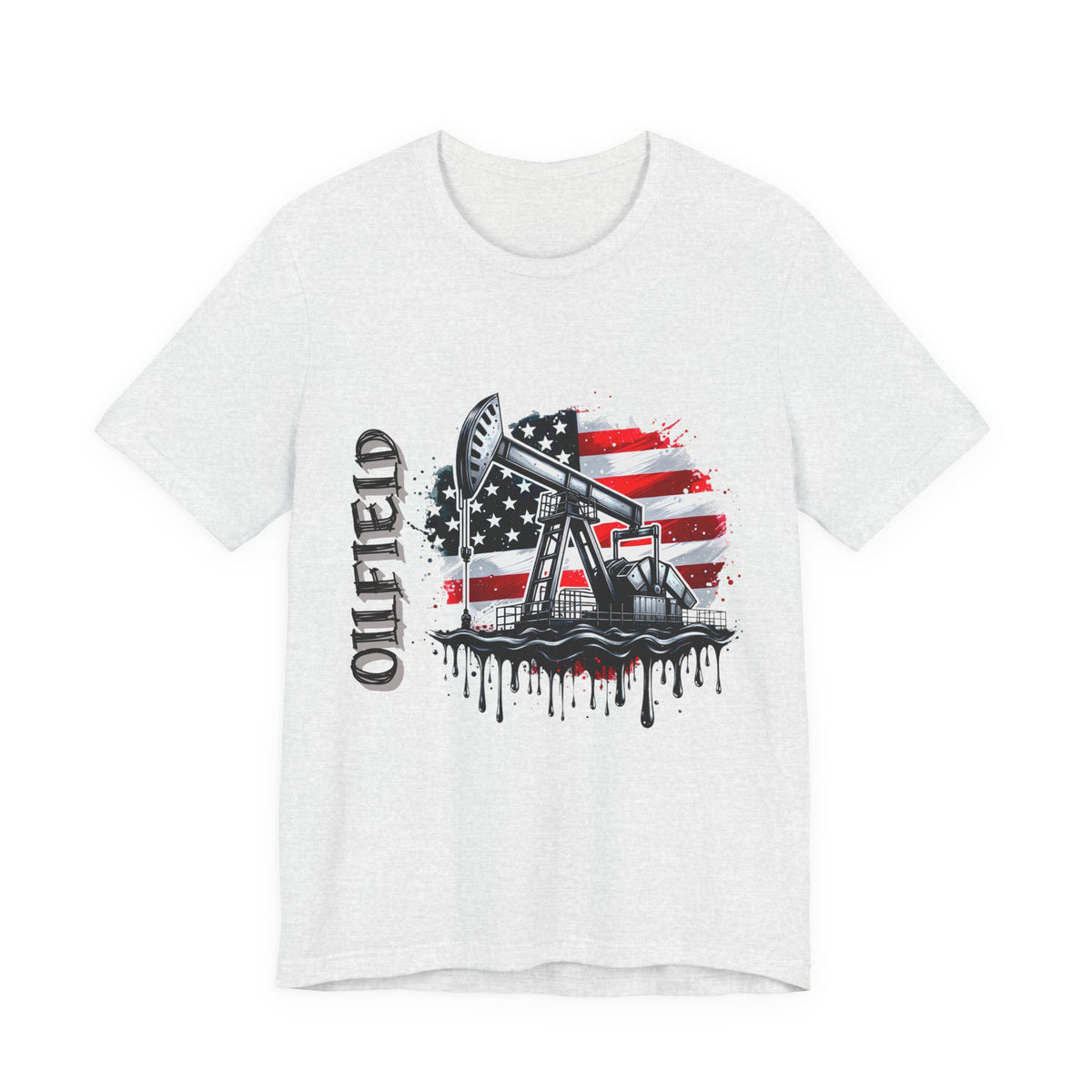 Oilfield USA Flag T-Shirt – American Oil Rig Graphic Tee